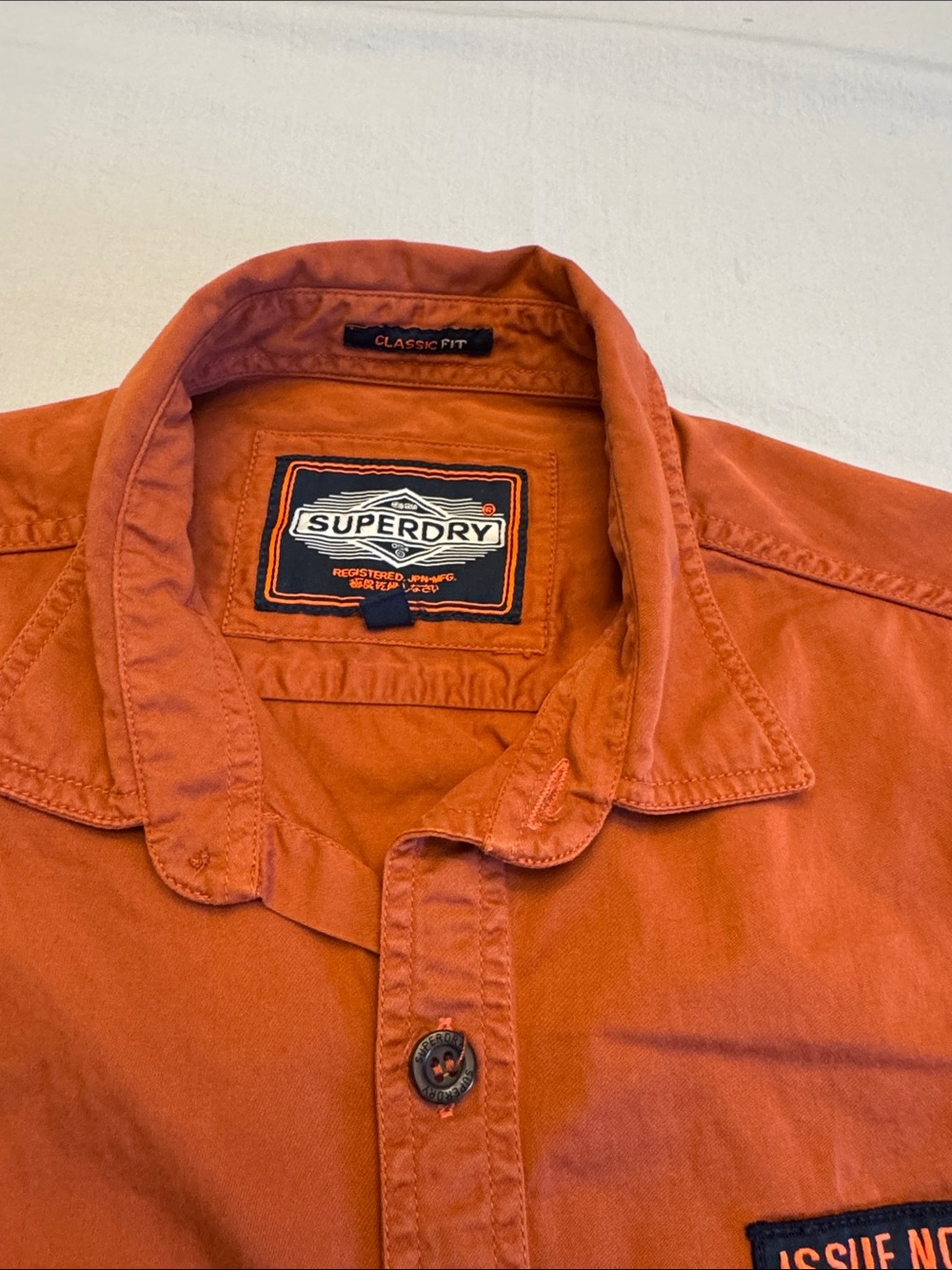 Superdry Men’s Rust Orange Button-Down Shirt